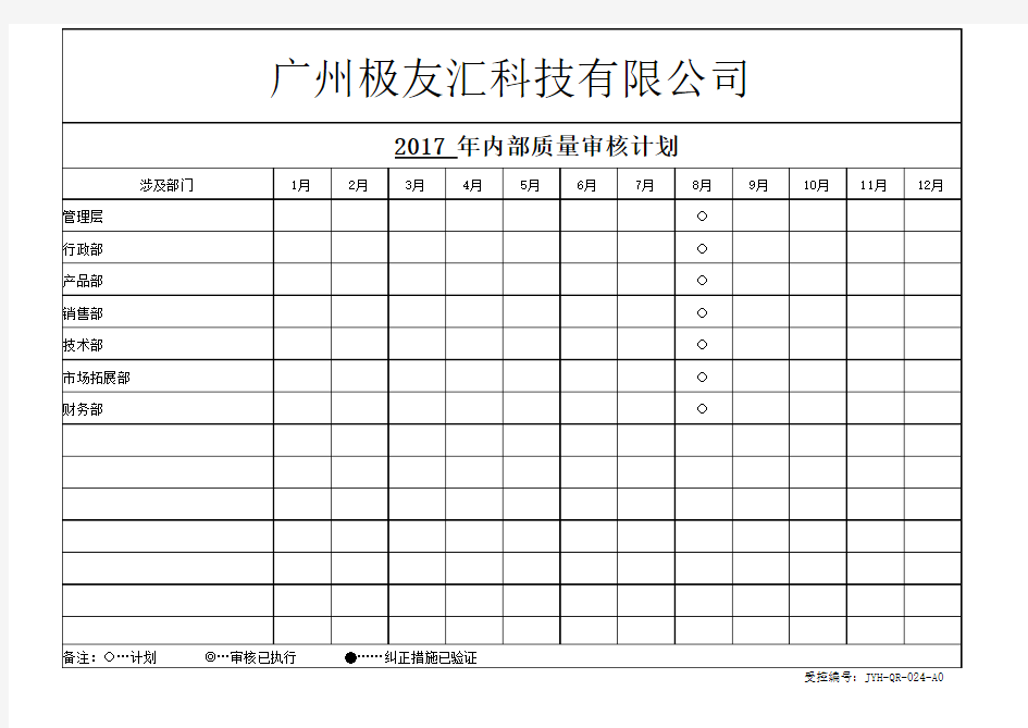 01内部质量审核计划