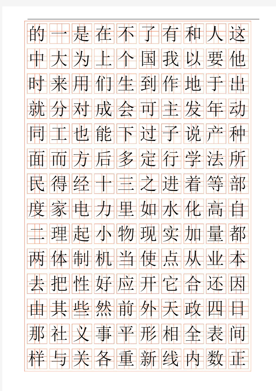 3000字常用字行书字帖