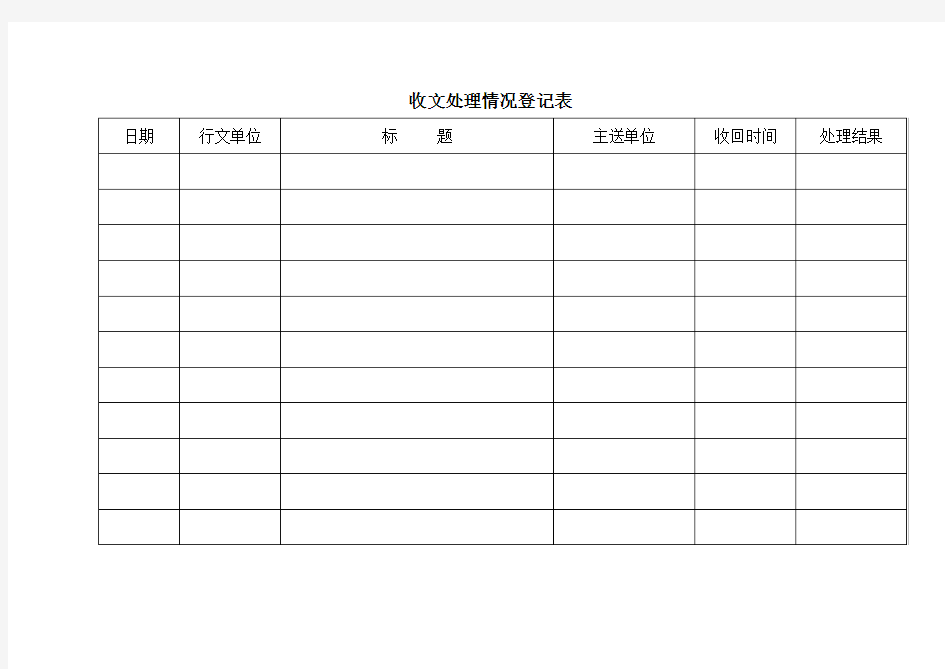 收文处理情况登记表