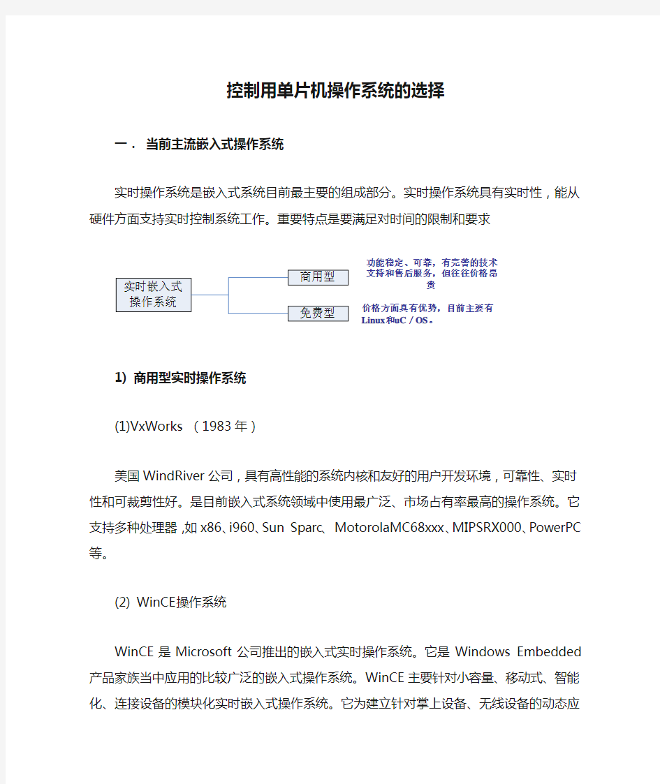 控制用单片机操作系统的选择