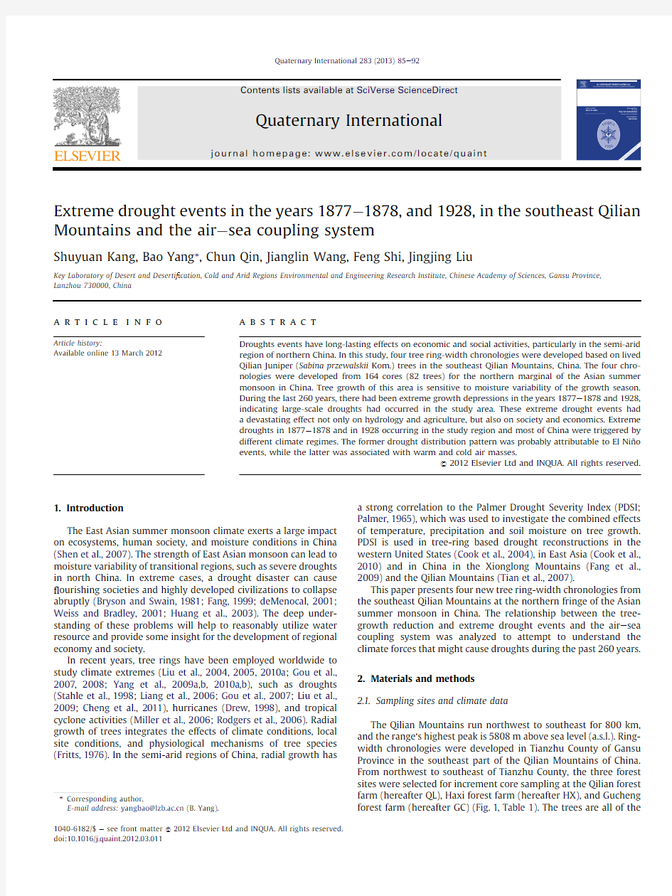 Kang 2013 QI Extreme drought events