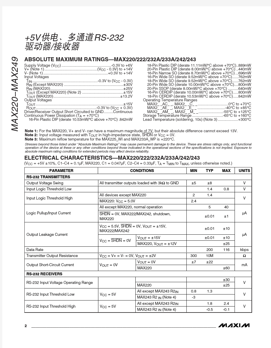 MAX232中文资料(官方版)