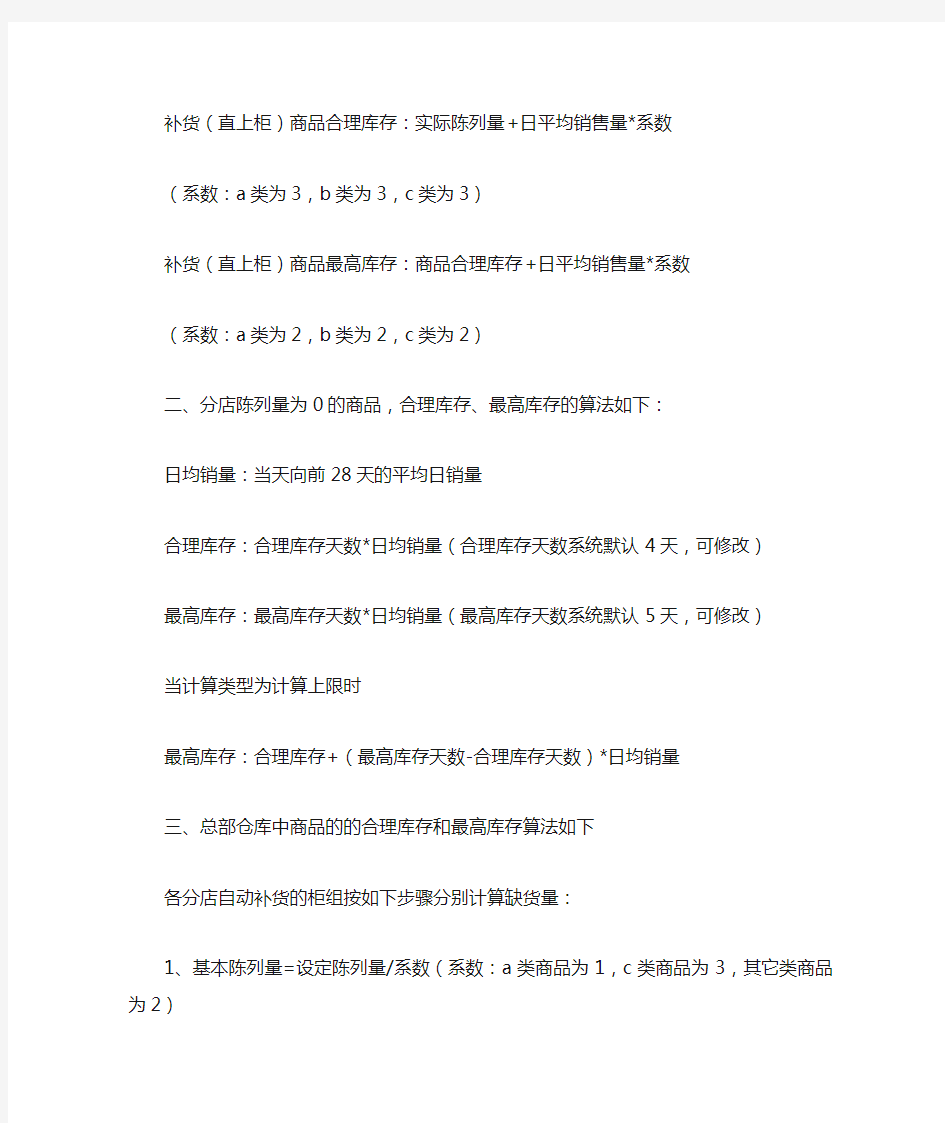 零售行业库存管理公式