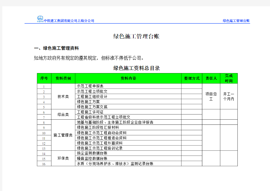3.绿色施工管理台账