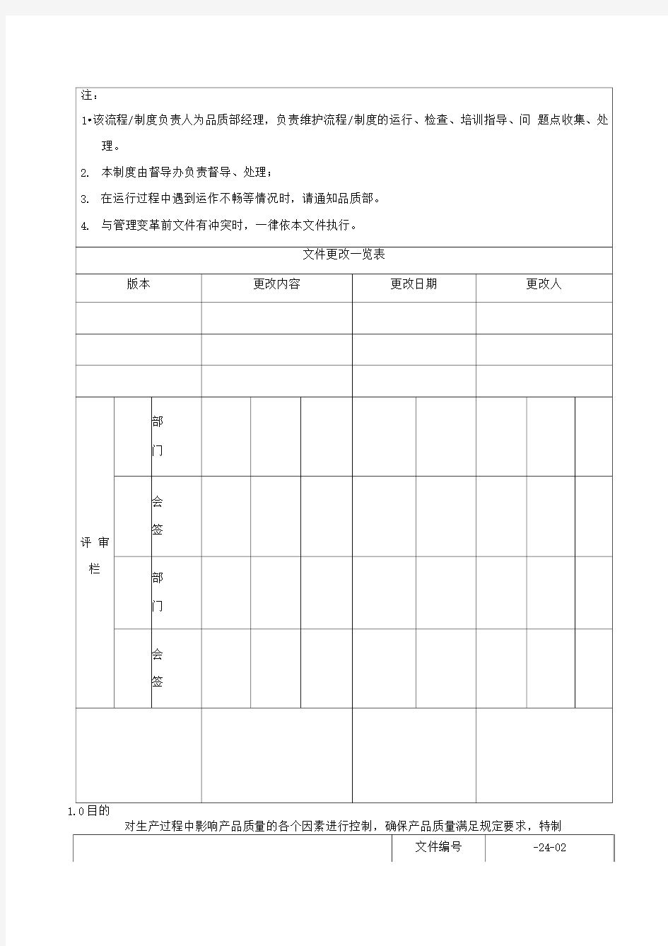 制程检验作业控制流程范文