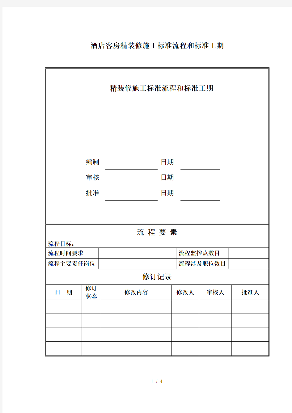 高端酒店客房装修施工标准流程和标准工期