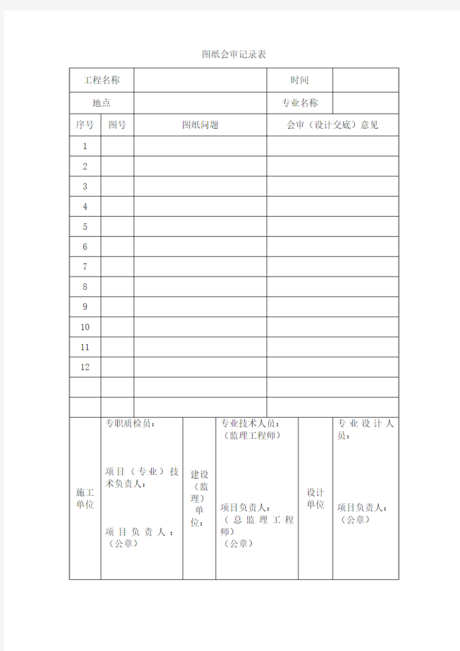 项目精细化管理手册表格