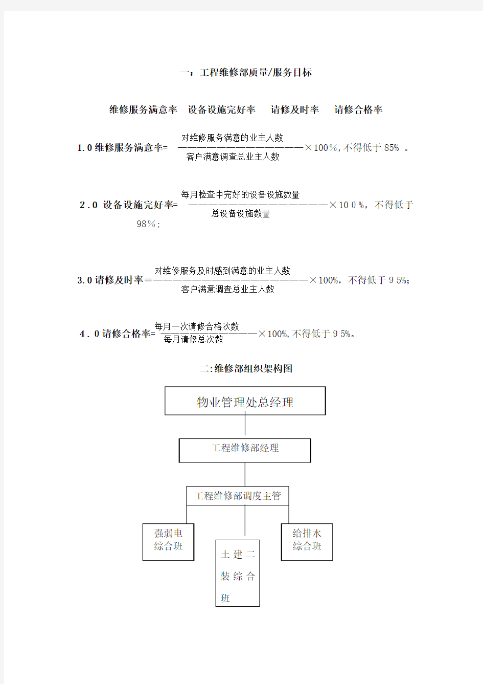 物业工程部维修注意事项