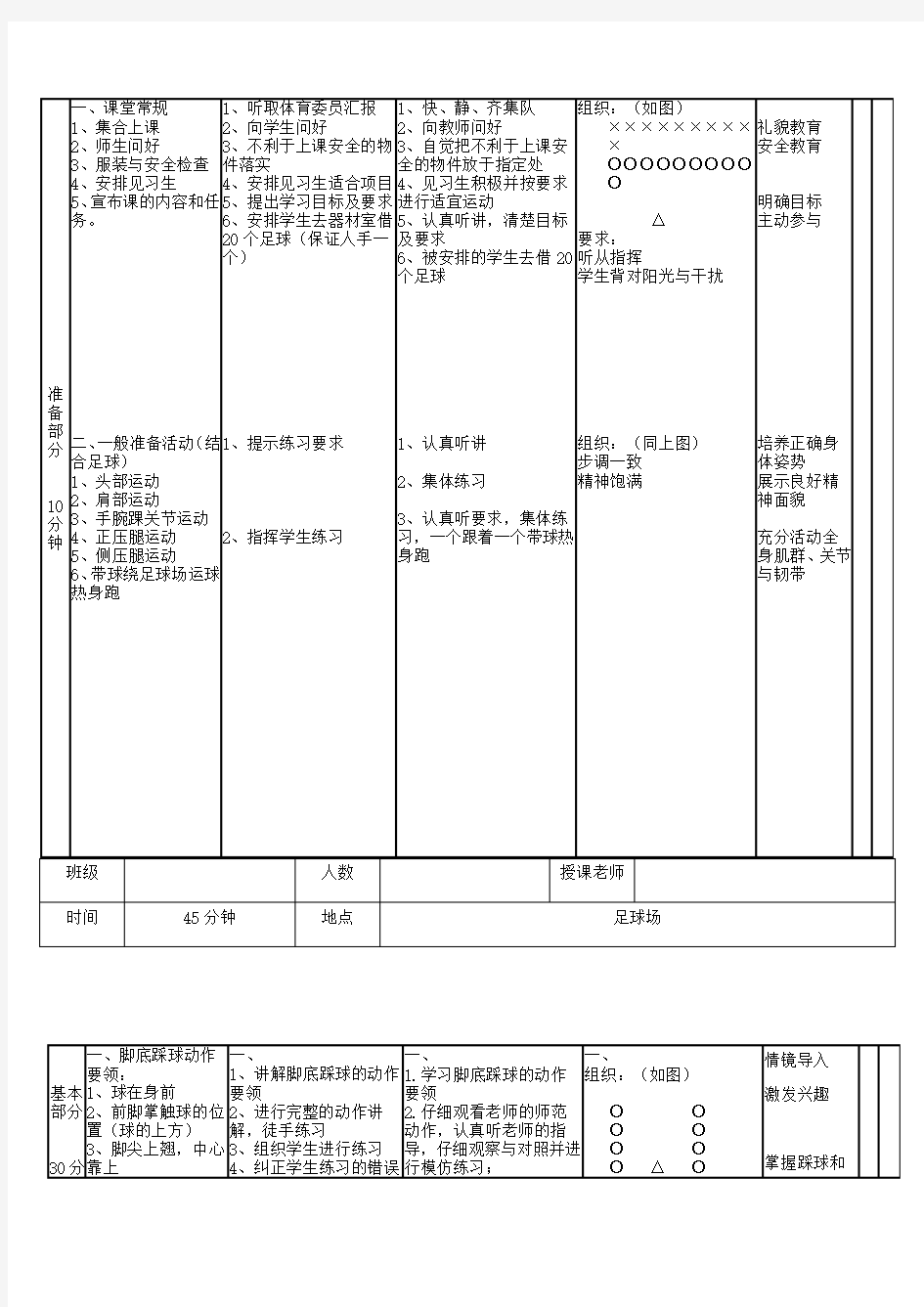 足球球性练习教案