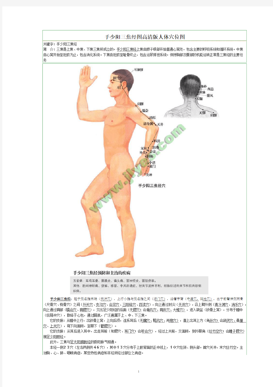 人体穴位详解(高清图片)