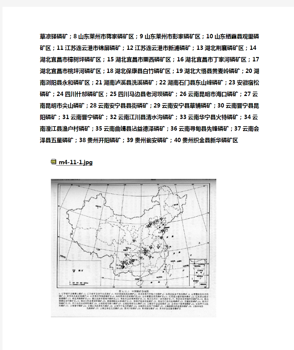 中国磷矿资源分布
