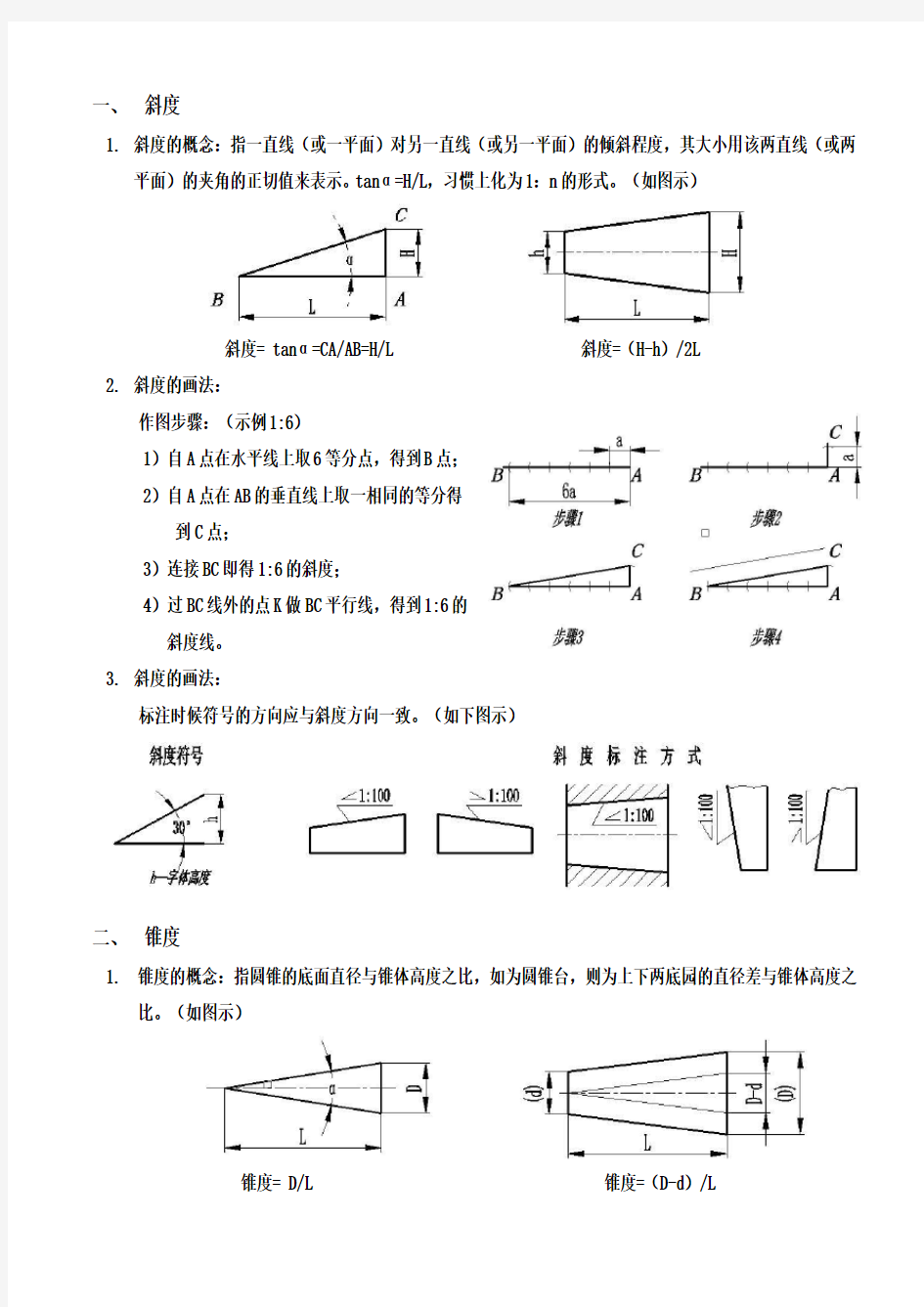 斜度、锥度与坡度