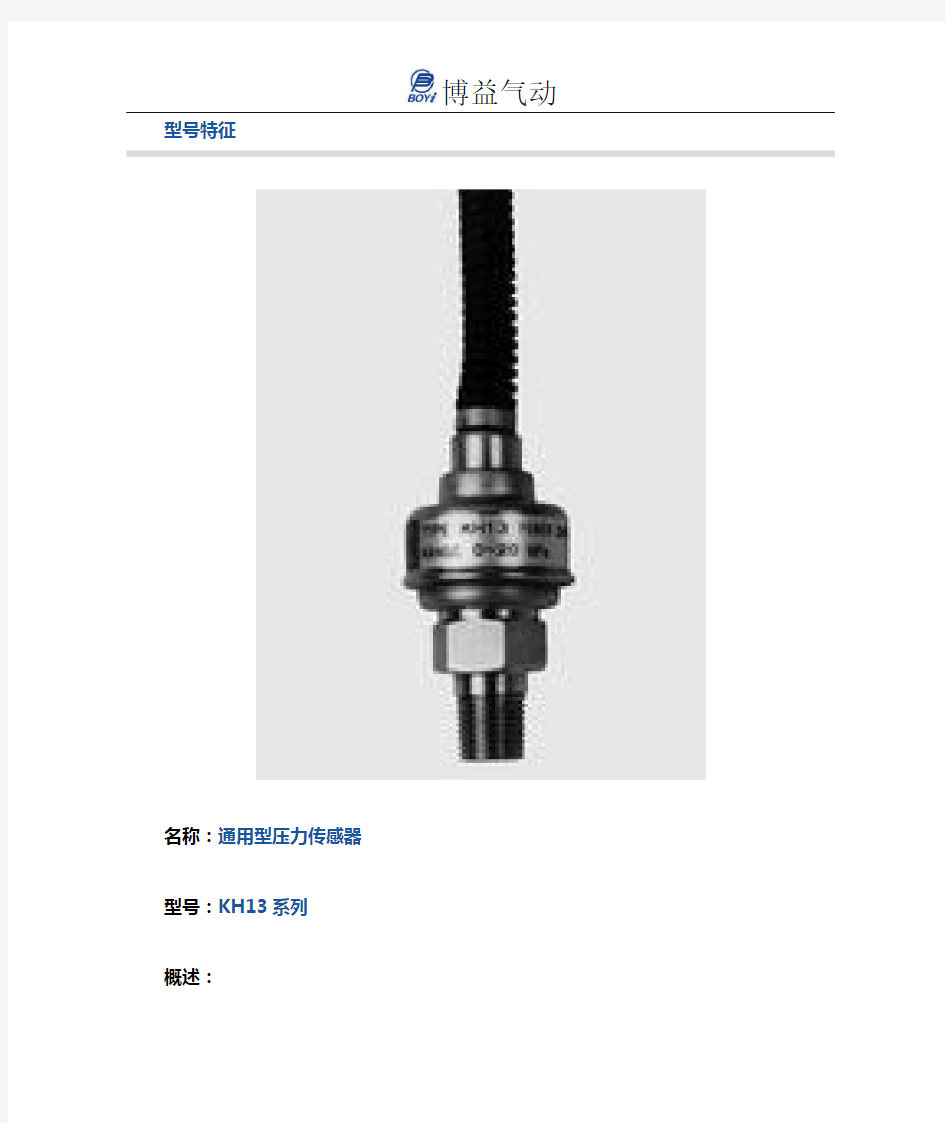 通用型压力传感器KH13系列