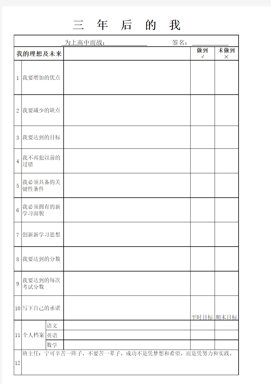 人生蓝图规划表