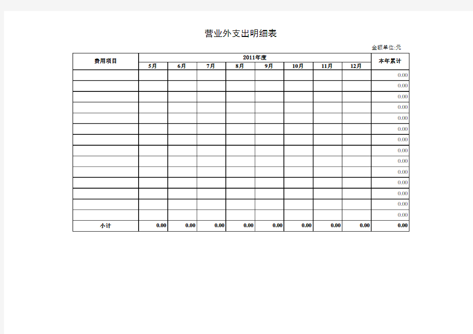 内账明细表模版