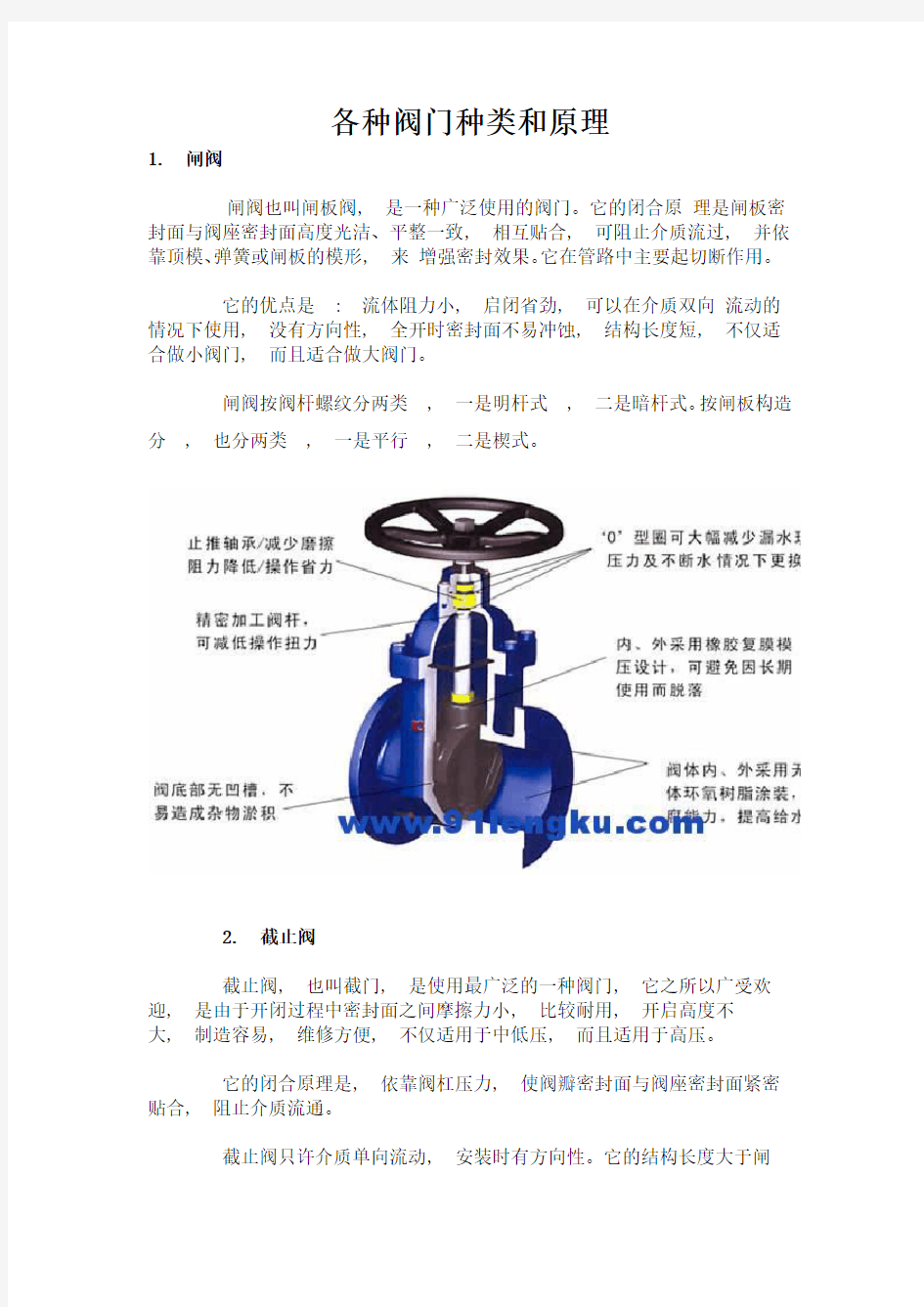 各种阀门种类和原理(闸阀、截止阀、蝶阀、球阀、旋塞阀、止回阀、减压阀、疏水阀)