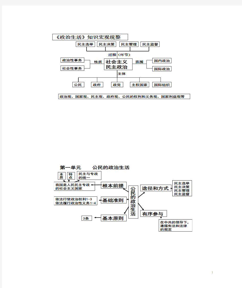 政治生活重点知识框架总结