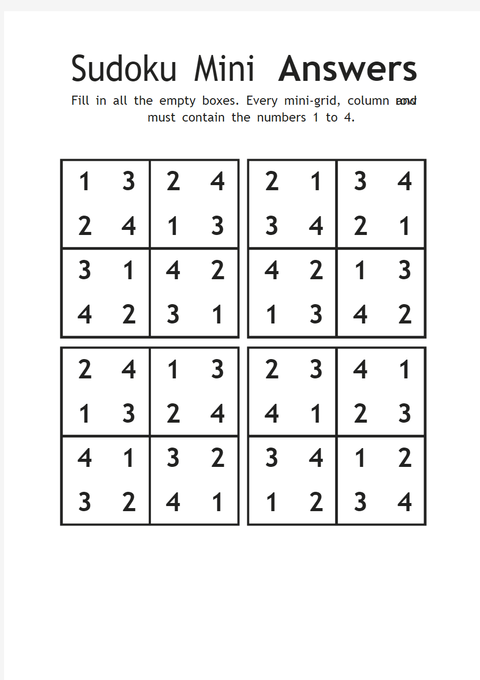 数独4宫格6宫格9宫格