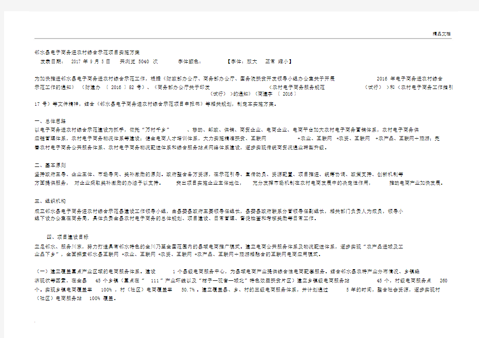 电子商务进农村综合示范项目方案.doc