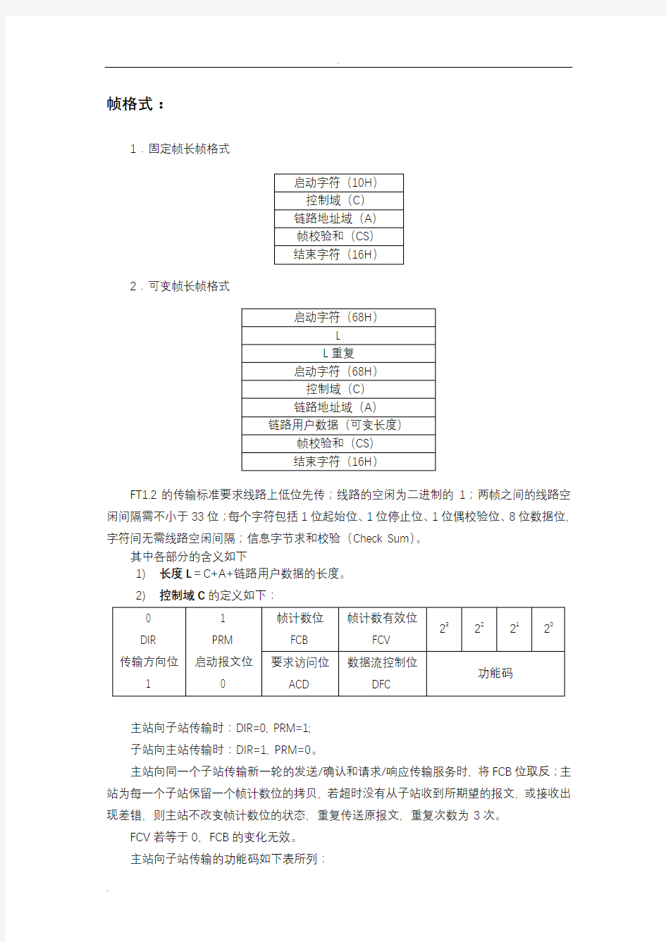 IEC60870-5-101规约说明