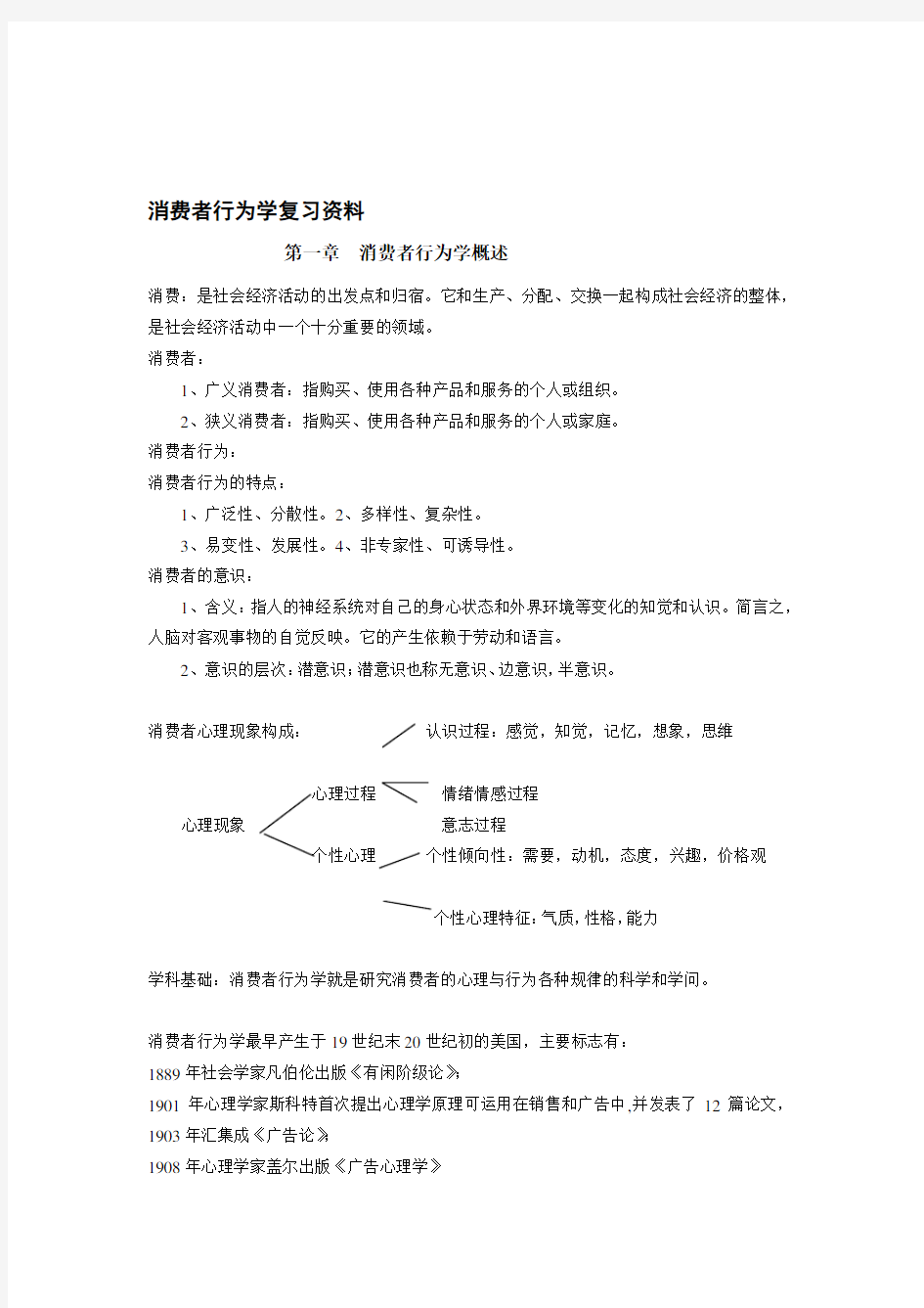 消费者行为学重点