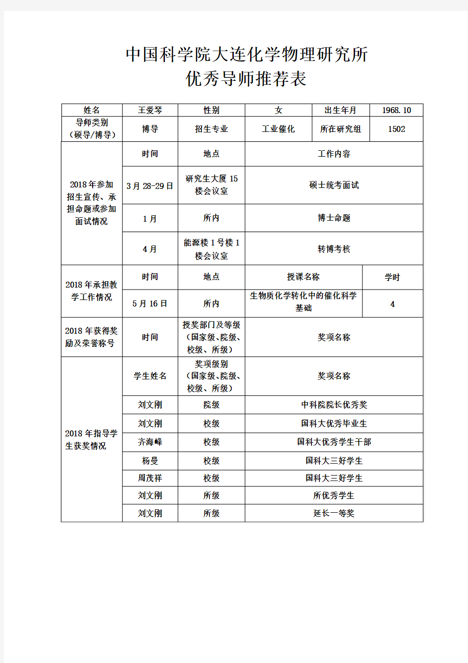 中国科学院大连化学物理研究所