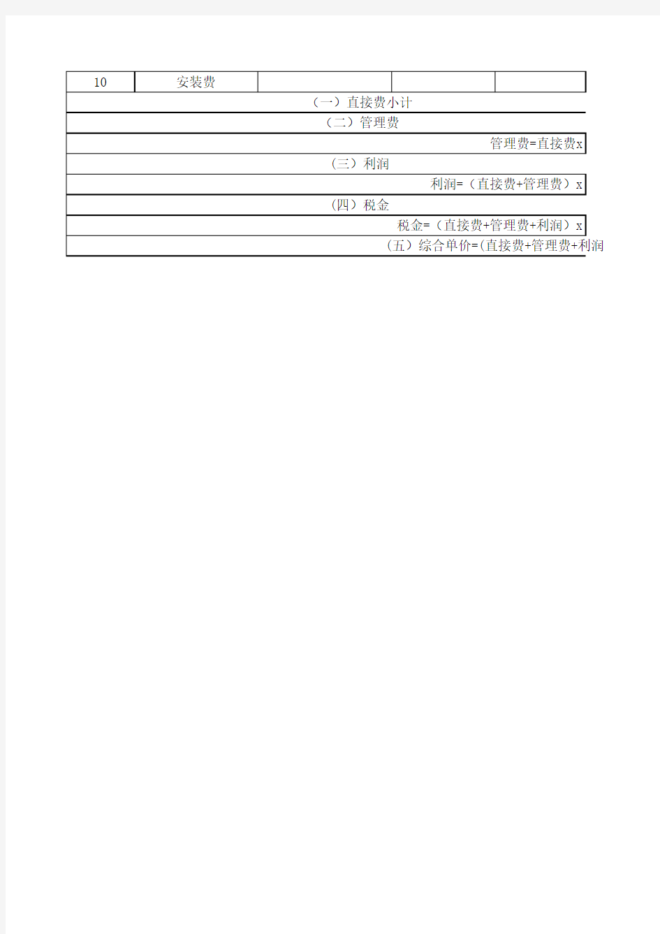 铝合金门窗工程计算表及单价分析表(自动计算)