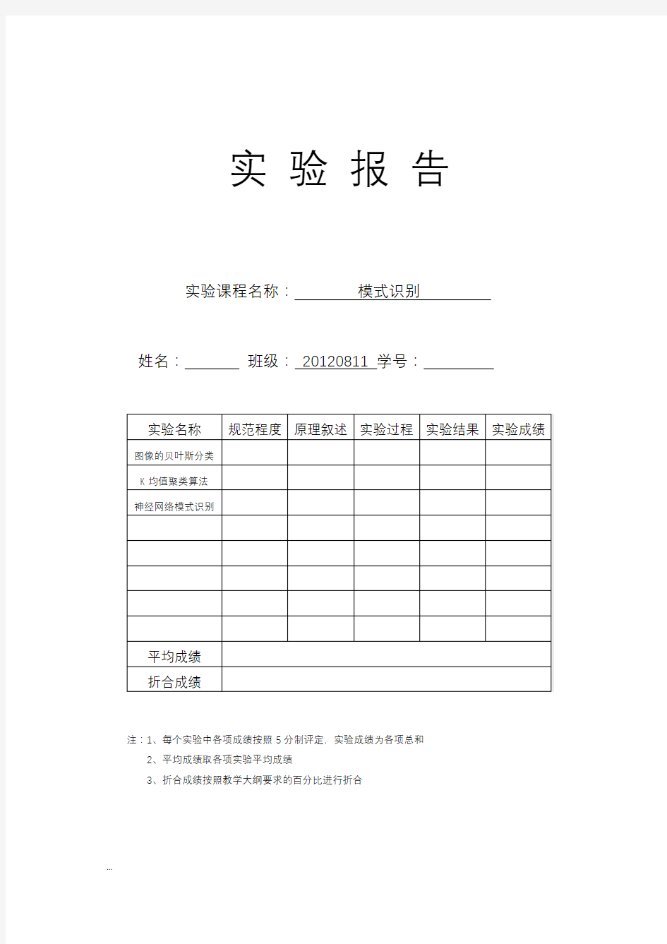 哈尔滨工程大学模式识别实验报告