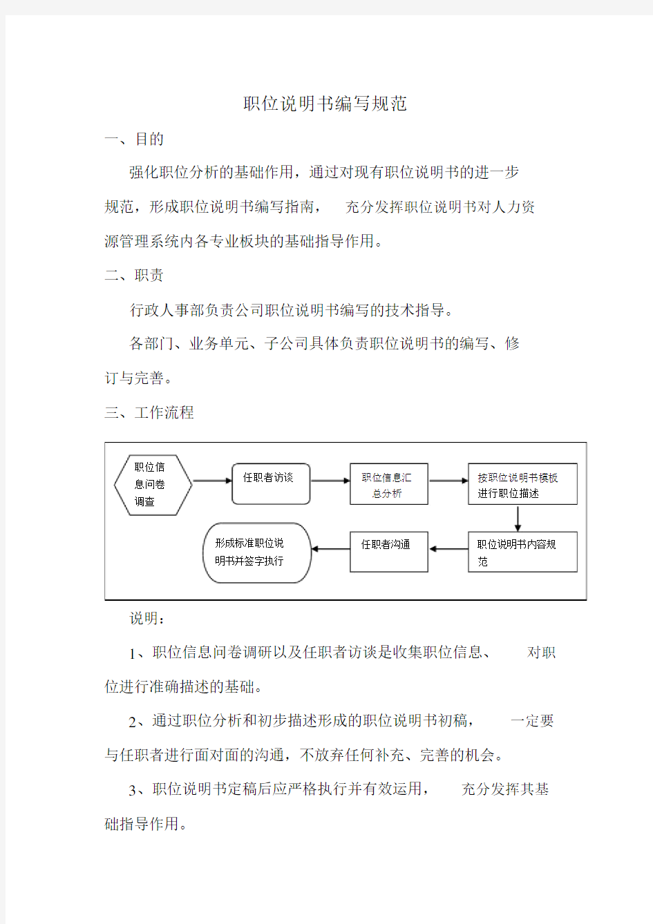 岗位职责职位说明书编写规范.docx