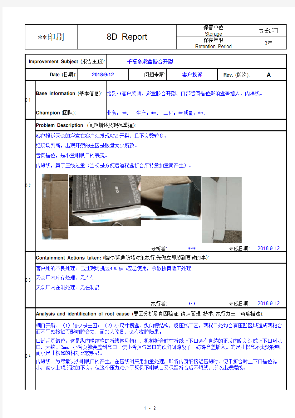 8D报告格式