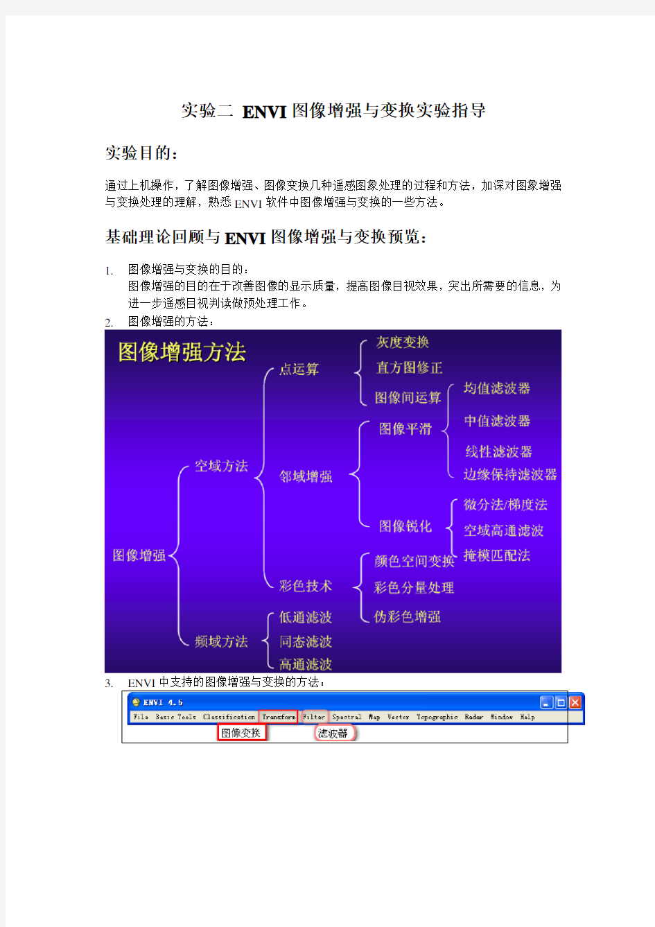 Envi图像增强与变换