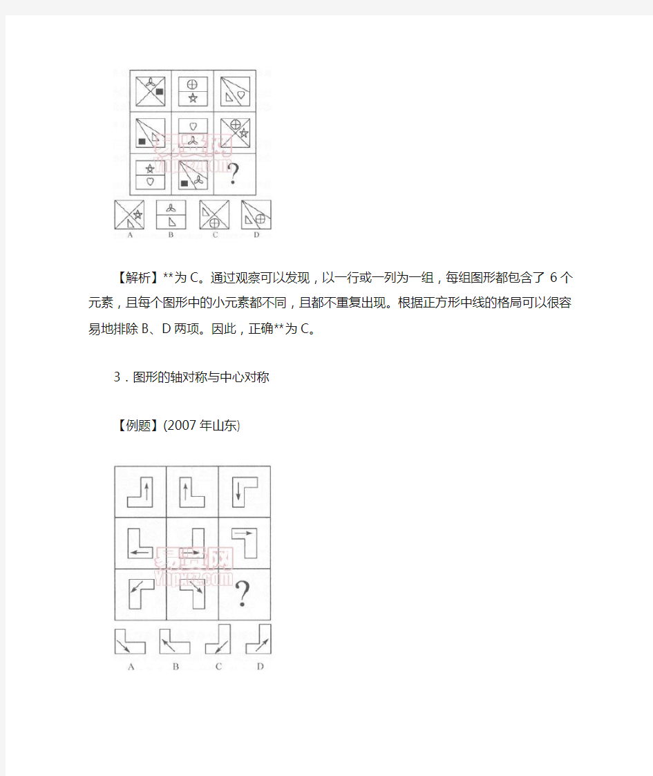 公务员图形推理九宫格专项训练