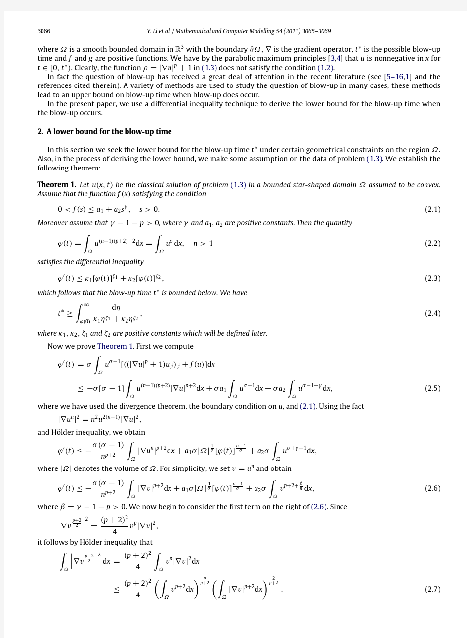 Blow-up phenomena for some nonlinear parabolic