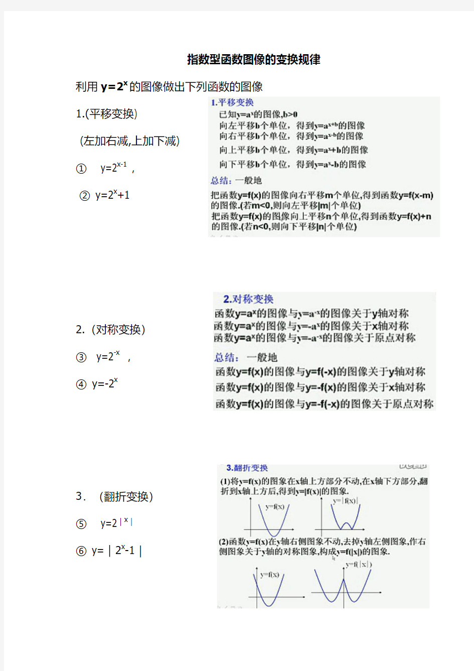 指数型函数图像的变换规律