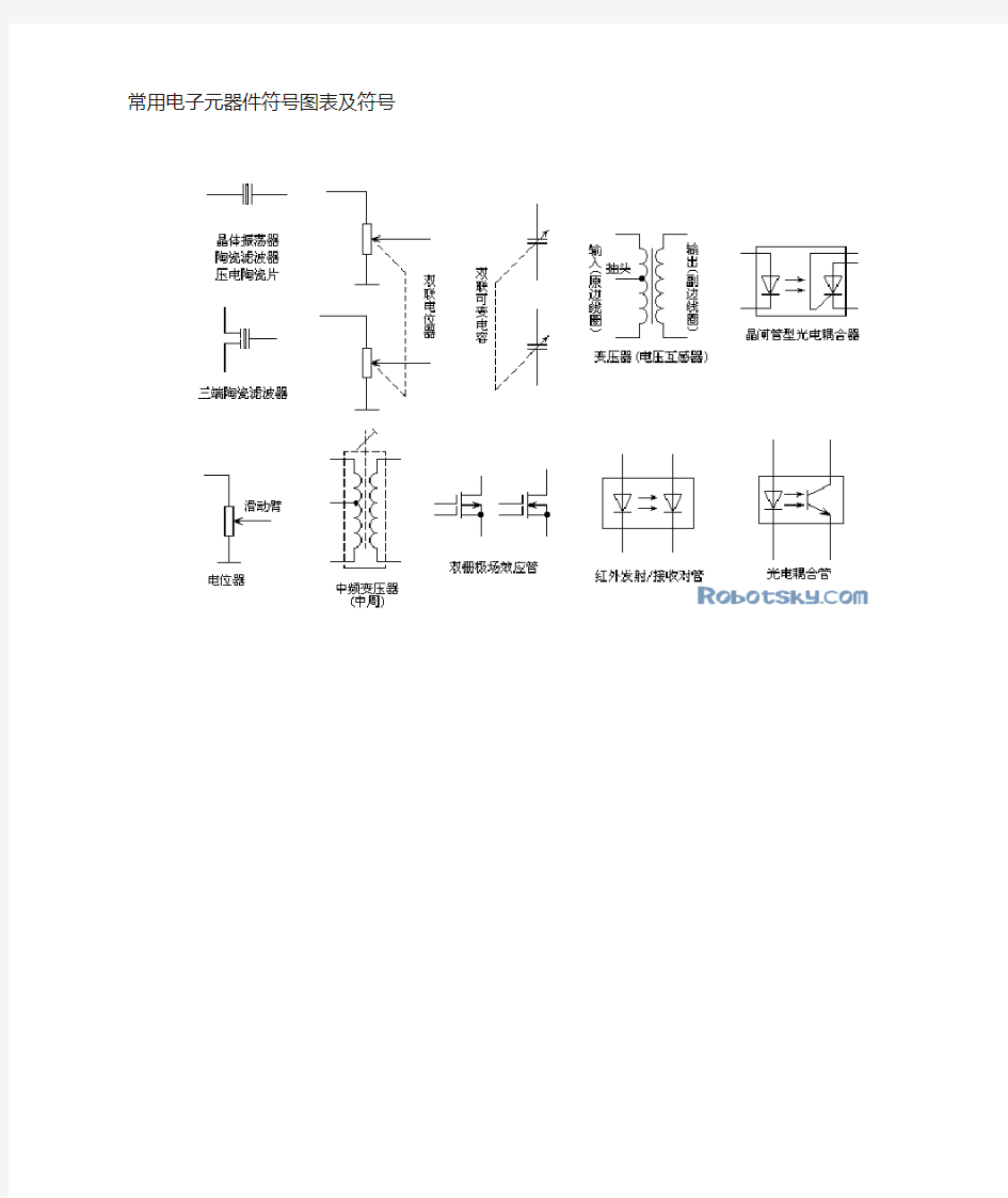 常用电子元器件符号标识表