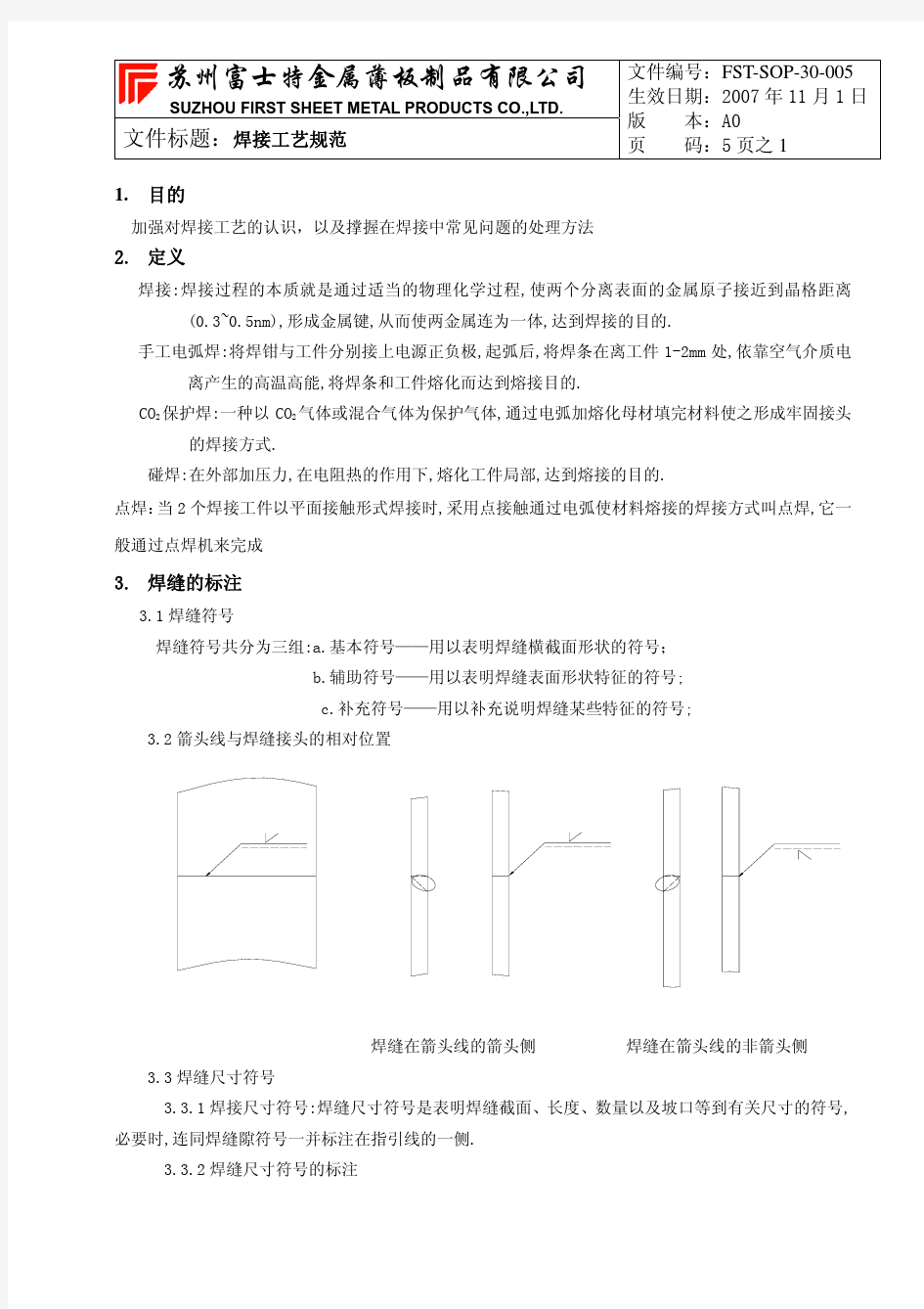 焊接工艺规范