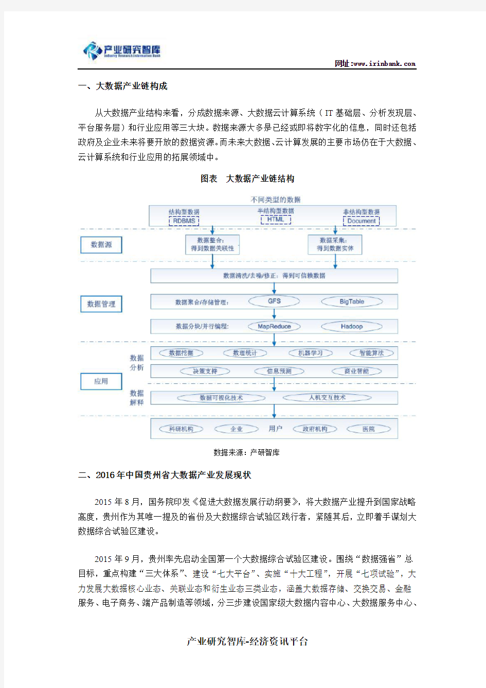 “十三五”贵州省大数据产业规模现状及发展机遇