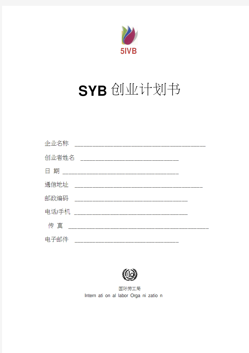 SYB创业计划书空白版