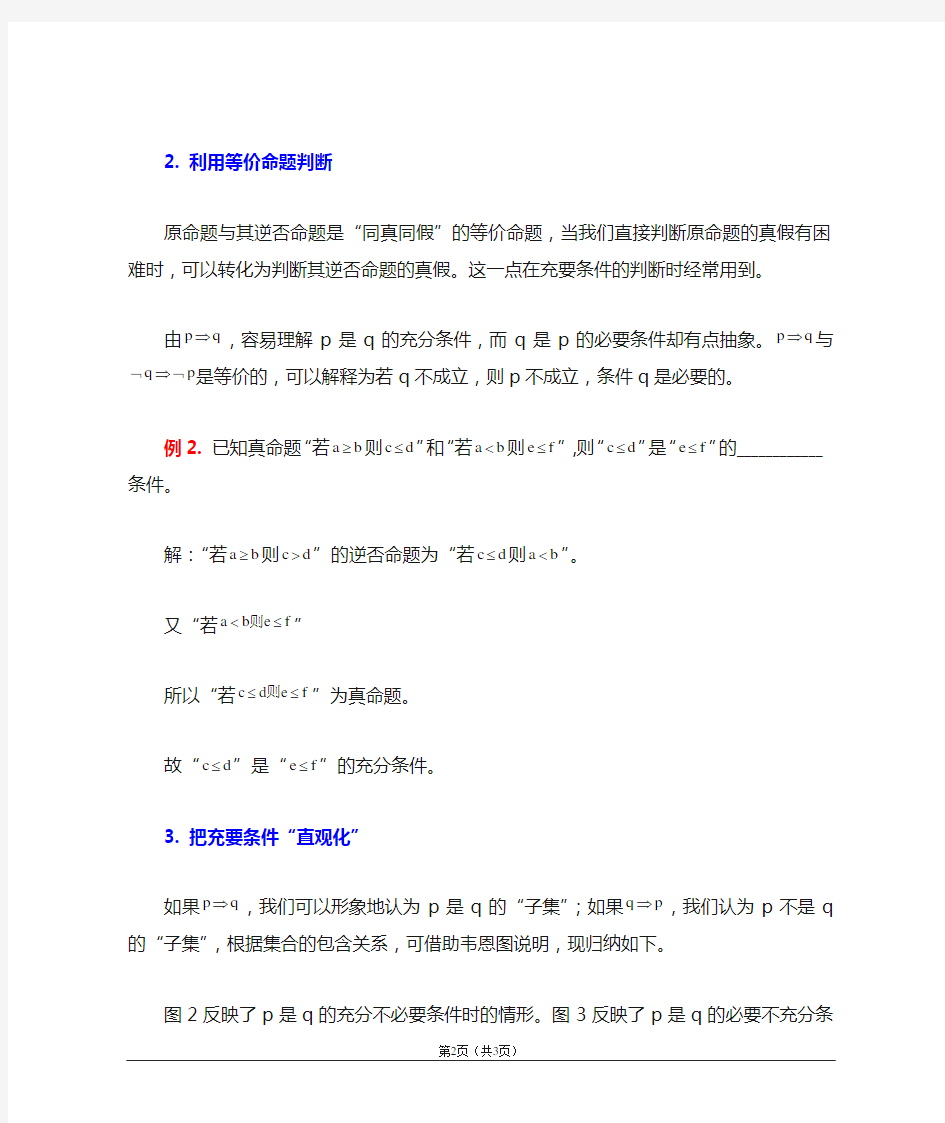 充分条件、必要条件判断的三种方法