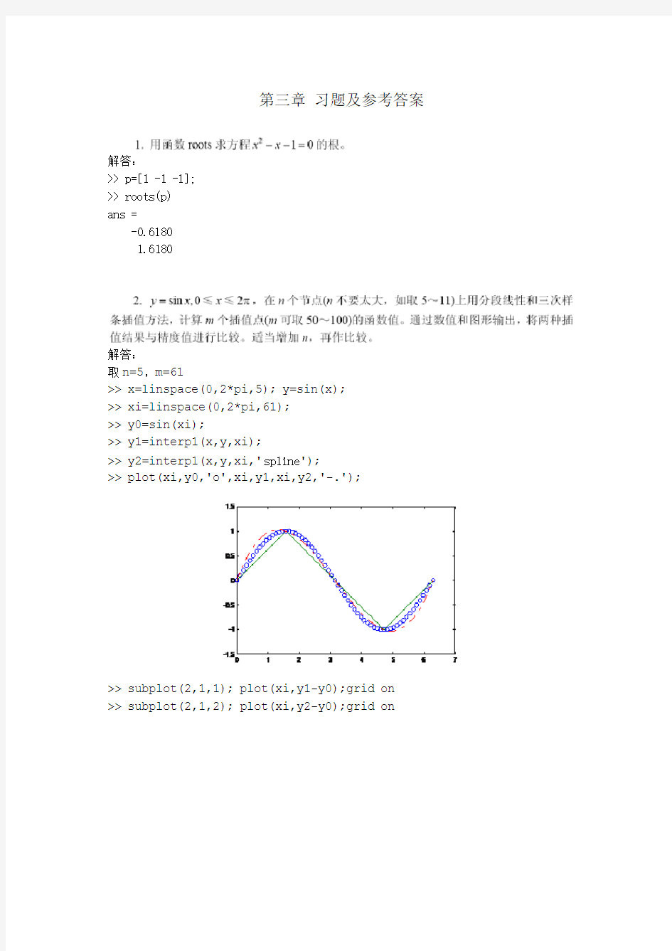 MATLAB基础及其应用教程-周开利-邓春晖课后答案