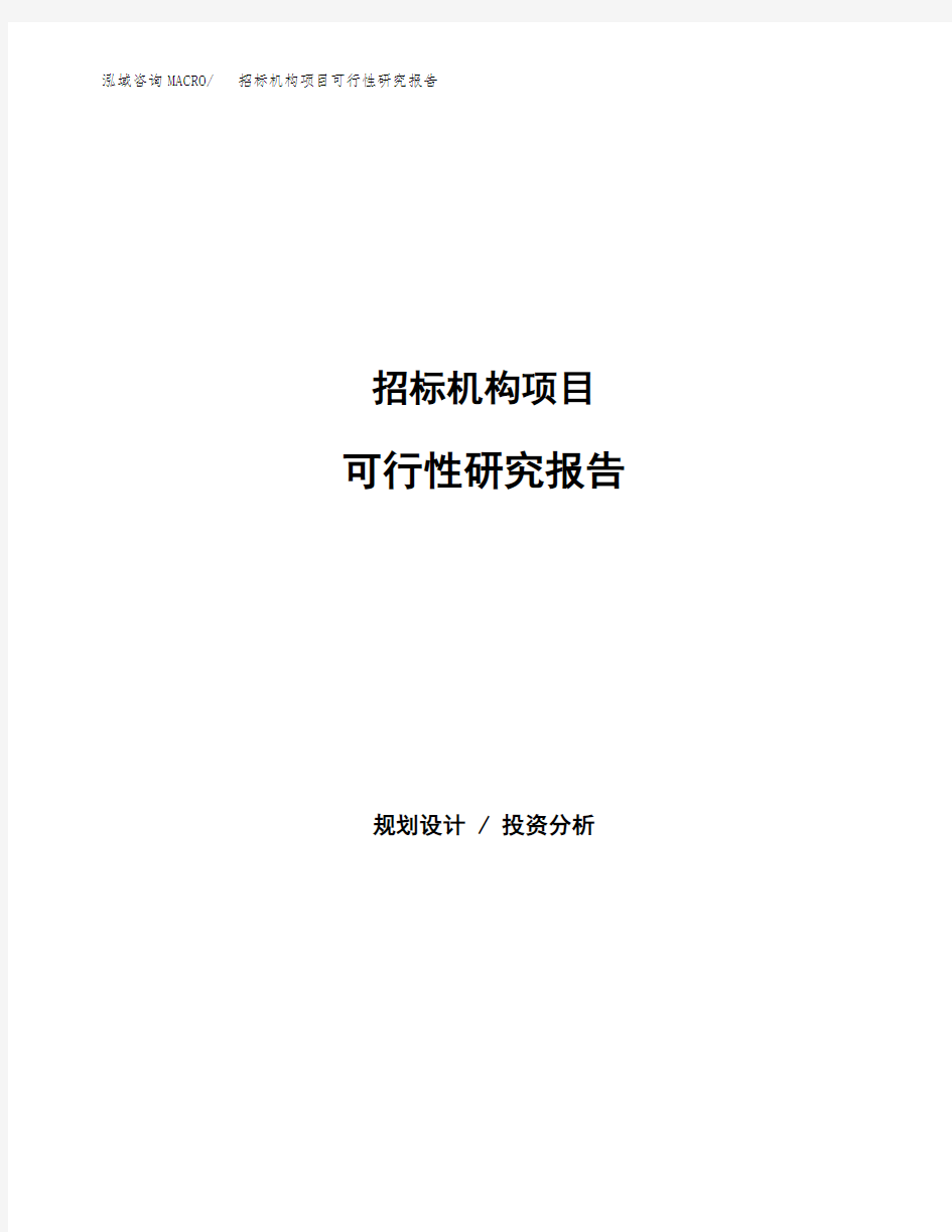 招标机构项目可行性研究报告(可编辑)