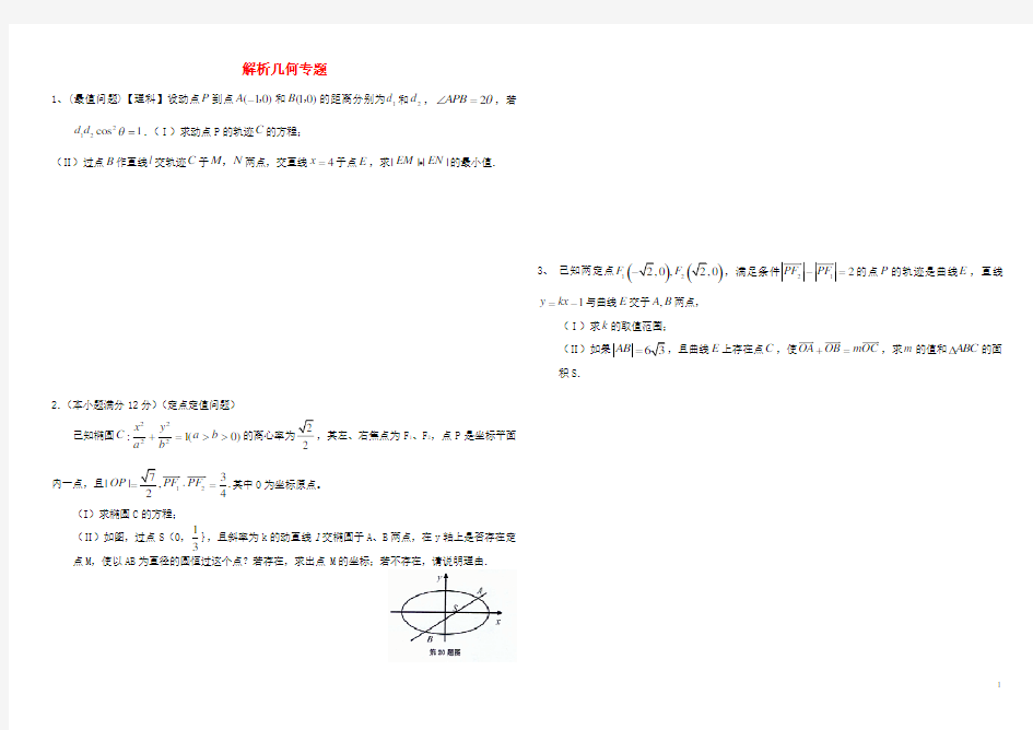 高三数学解析几何专题(含解析)