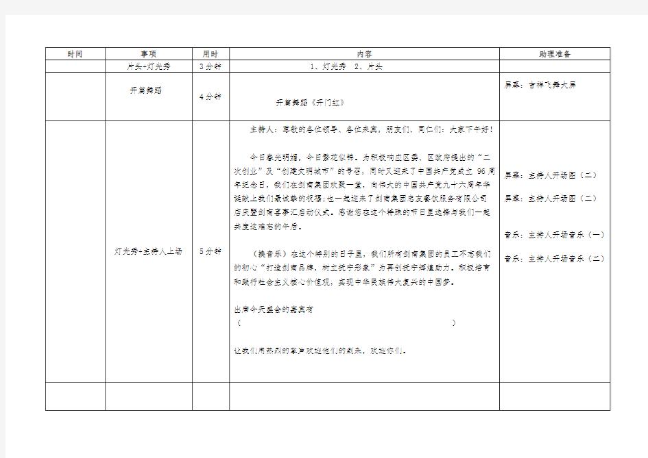 活动策划案流程表