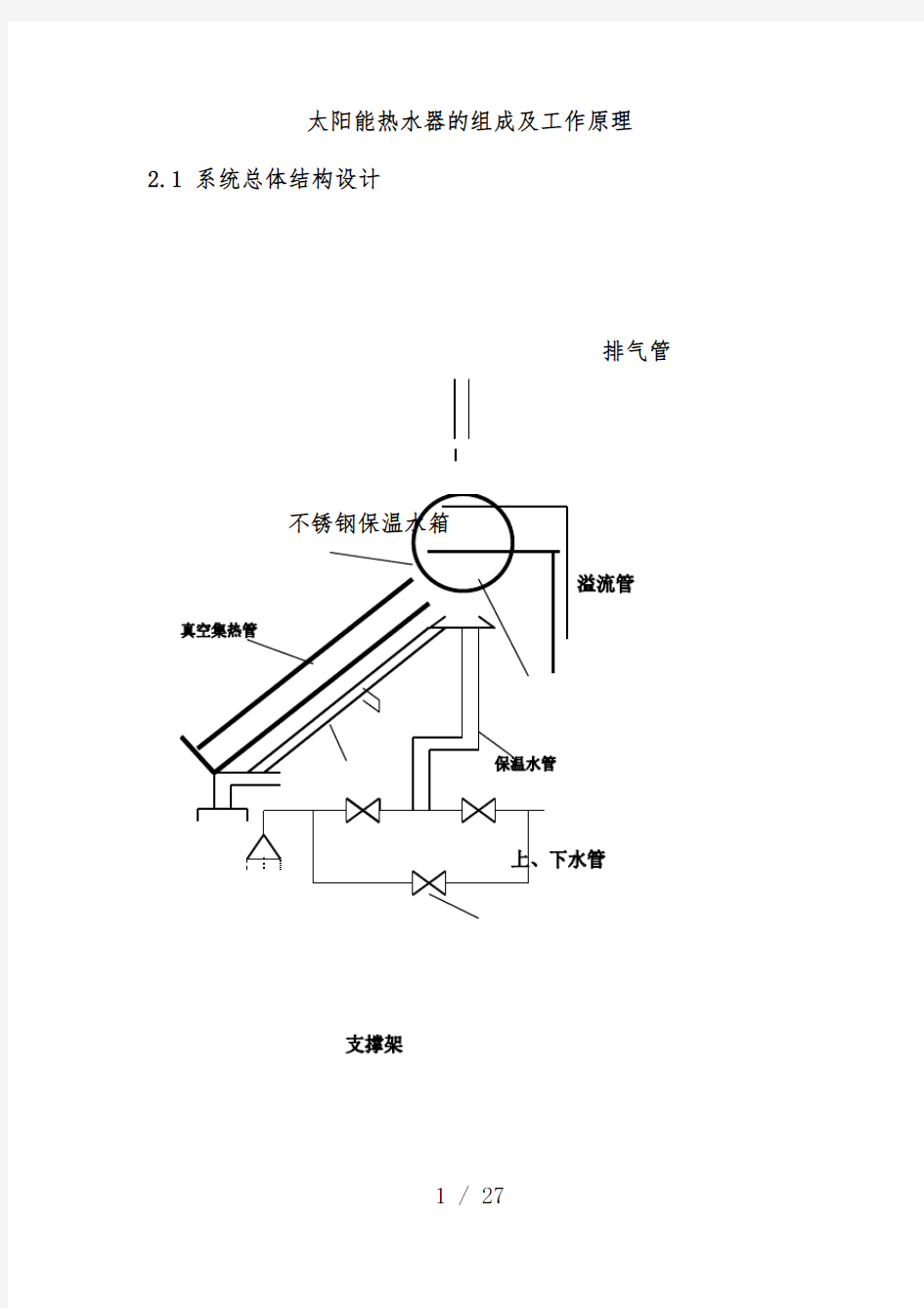 太阳能热水器的组成及工作原理