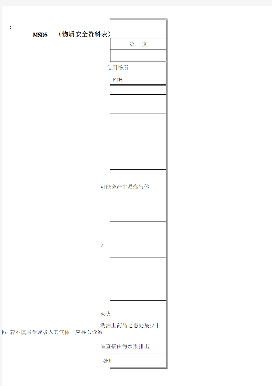 化学铜B 物质安全资料表MSDS