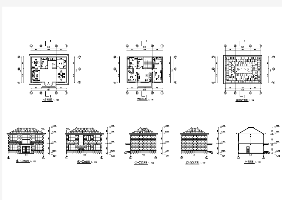 某新农村民居住宅全套建筑设计方案图