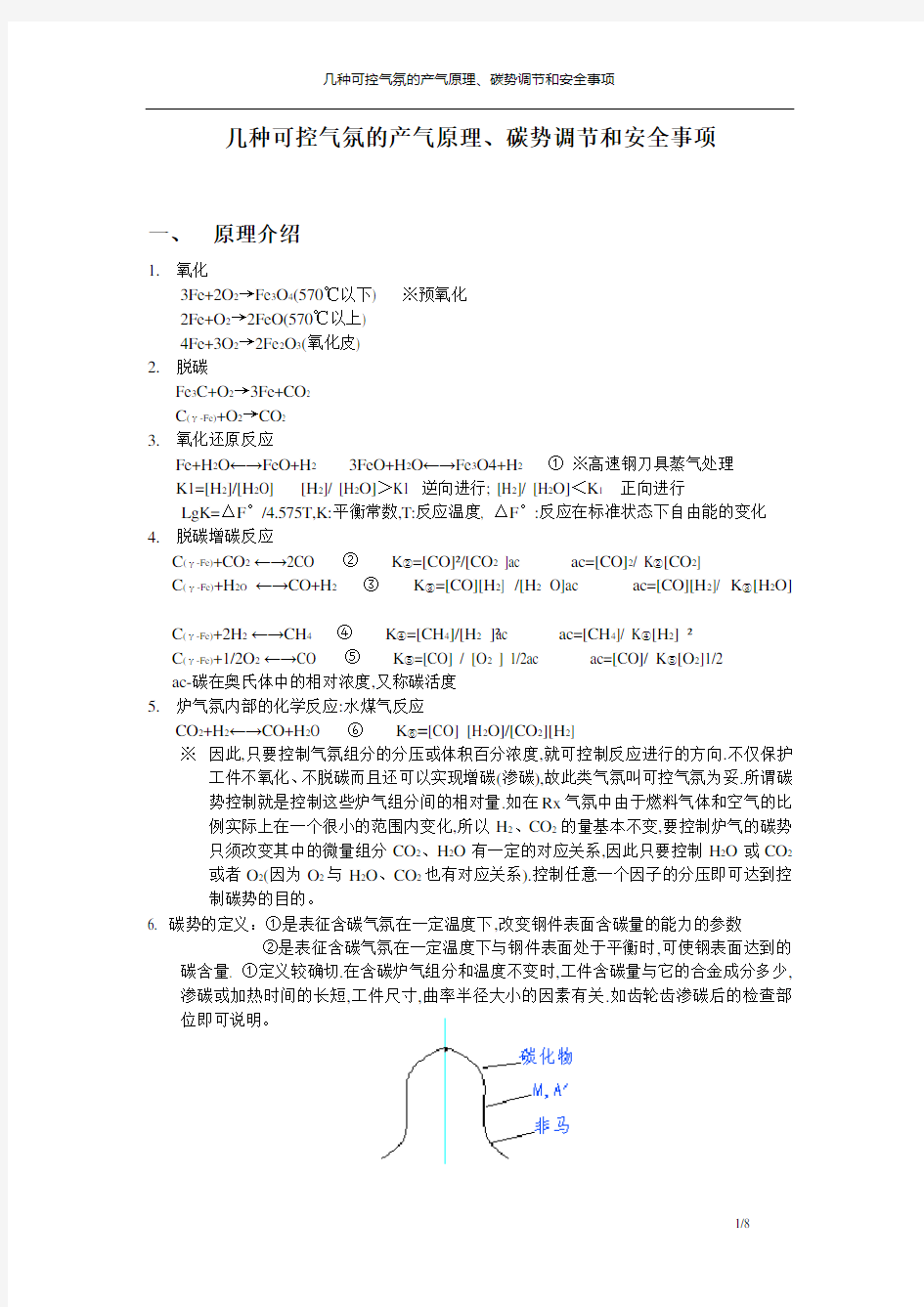 几种可控气氛的产气原理、碳势调节和安全事项