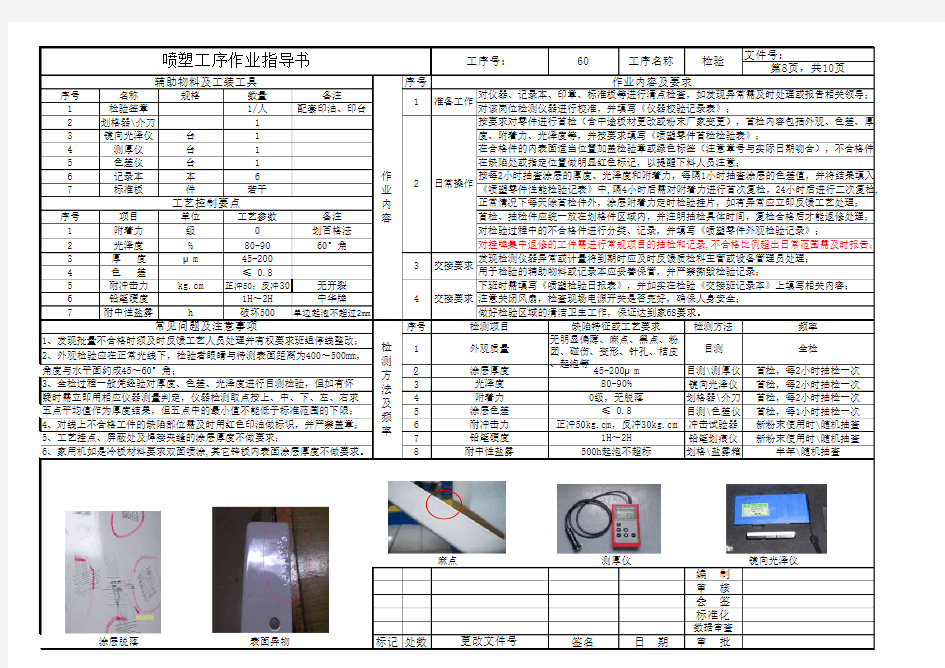 喷塑工序作业指导书(最新)