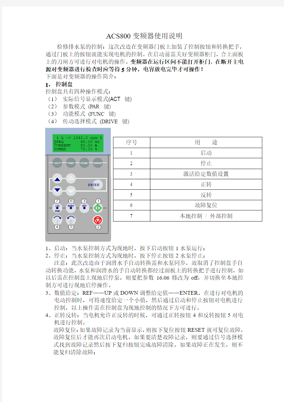 ACS800变频器使用说明