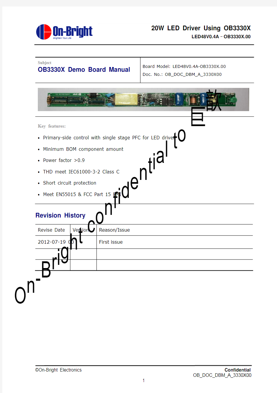 OB3330X Demo Board Manual(A)